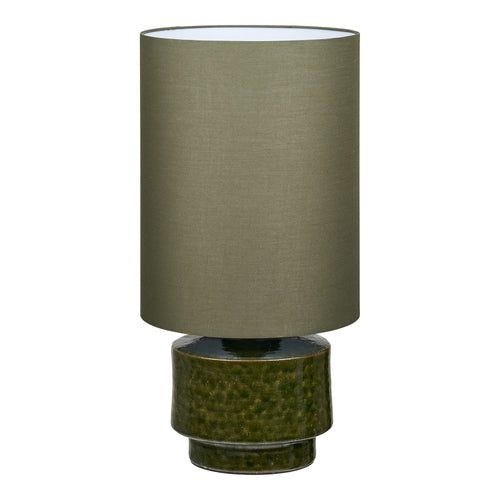 Lampe de table Sibsey grès vert abat-jour tissu 60 cm E27