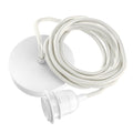 Rosace de plafond et cordon de suspension blanc 250 cm