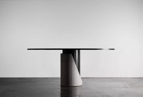 Table à manger en béton Sharp oblongue