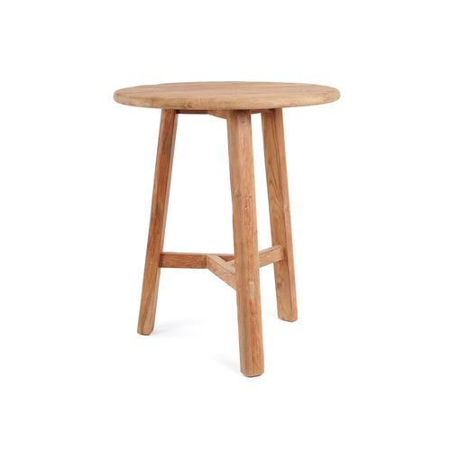 Masă de bar rotundă Fusuma din tec natural 90 cm
