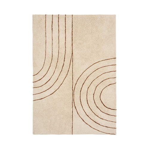 Alfombra Tampa de algodón con motivo de arcos beige