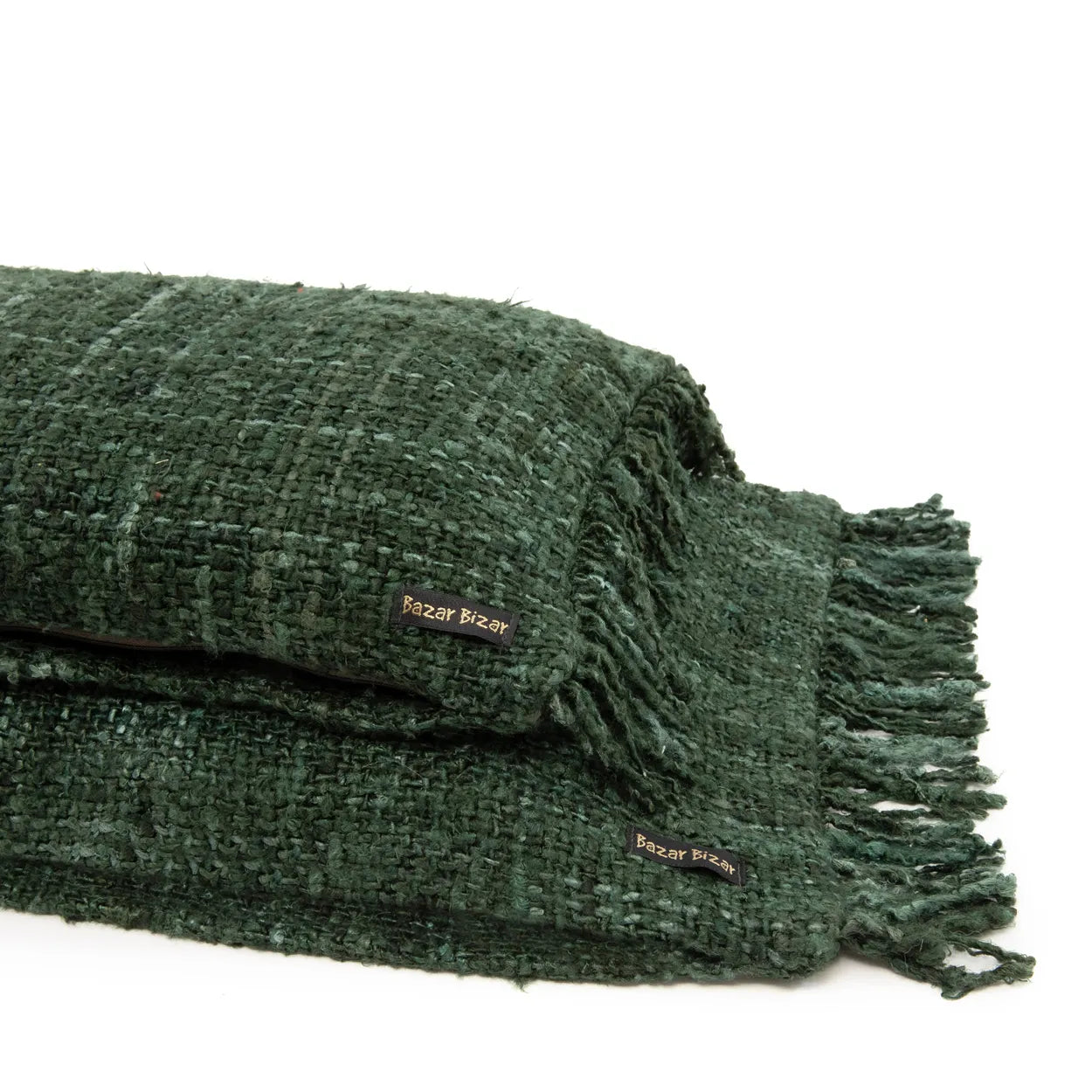 Housse de coussin Oh My Gee en coton vert sapin 35x100 cm, vue 8