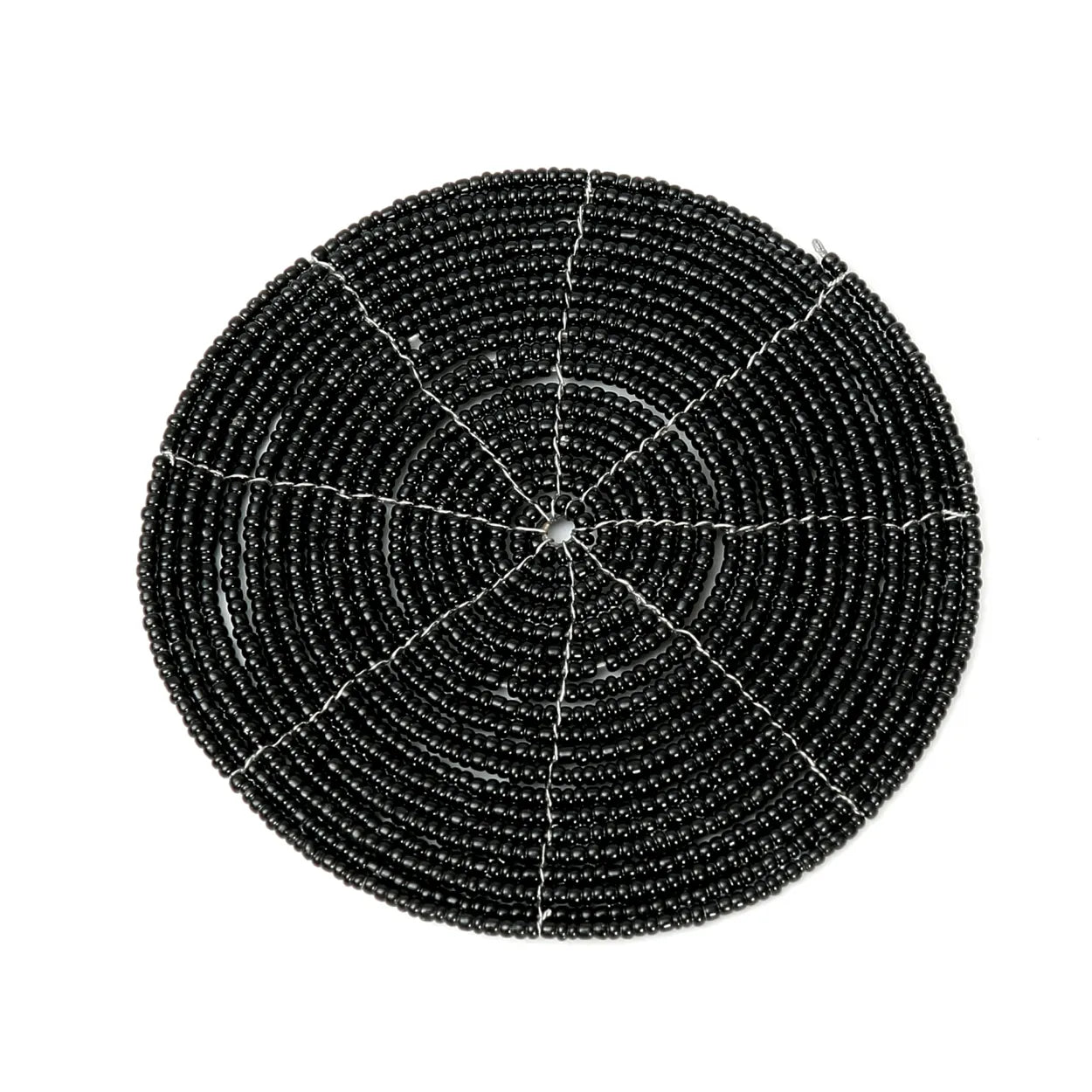 Dessous-de-verre rond en perles noires 10 cm, vue 3