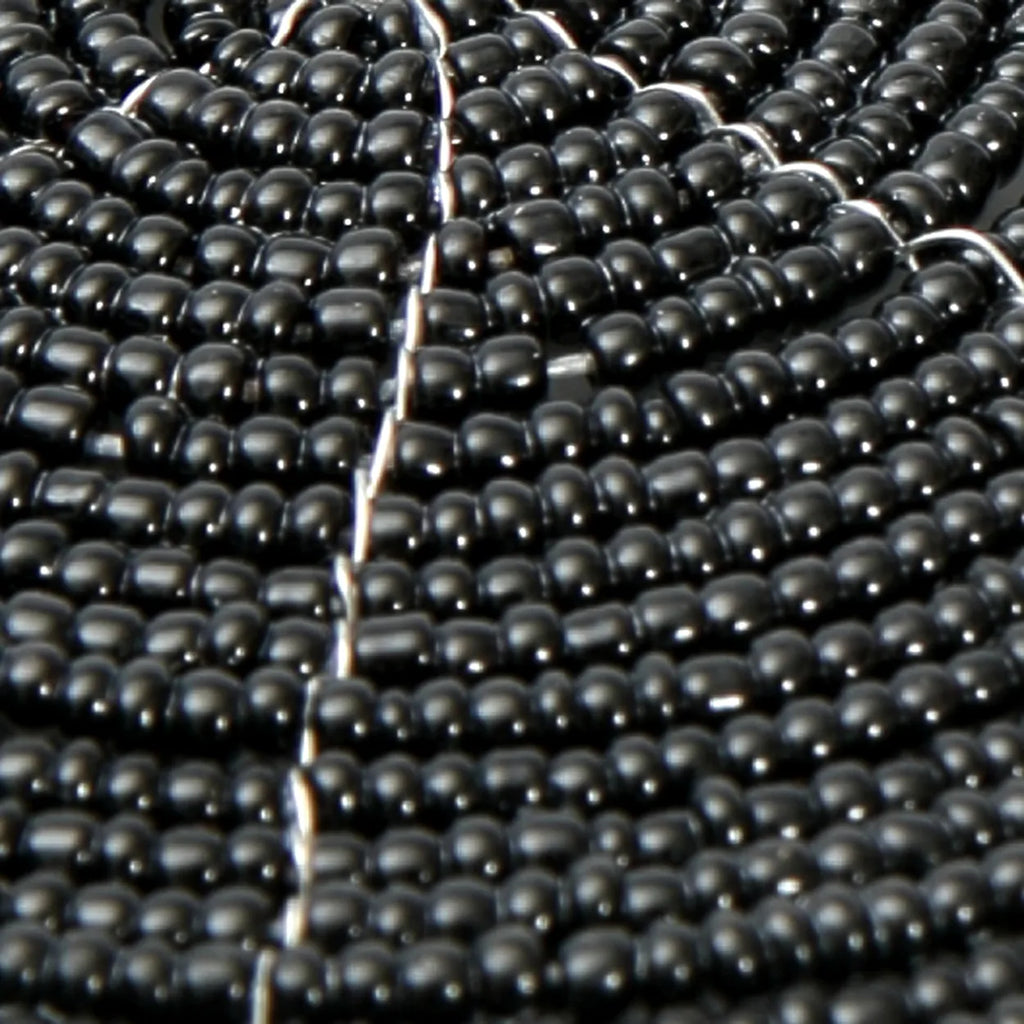Dessous-de-verre rond en perles noires 10 cm, vue 4