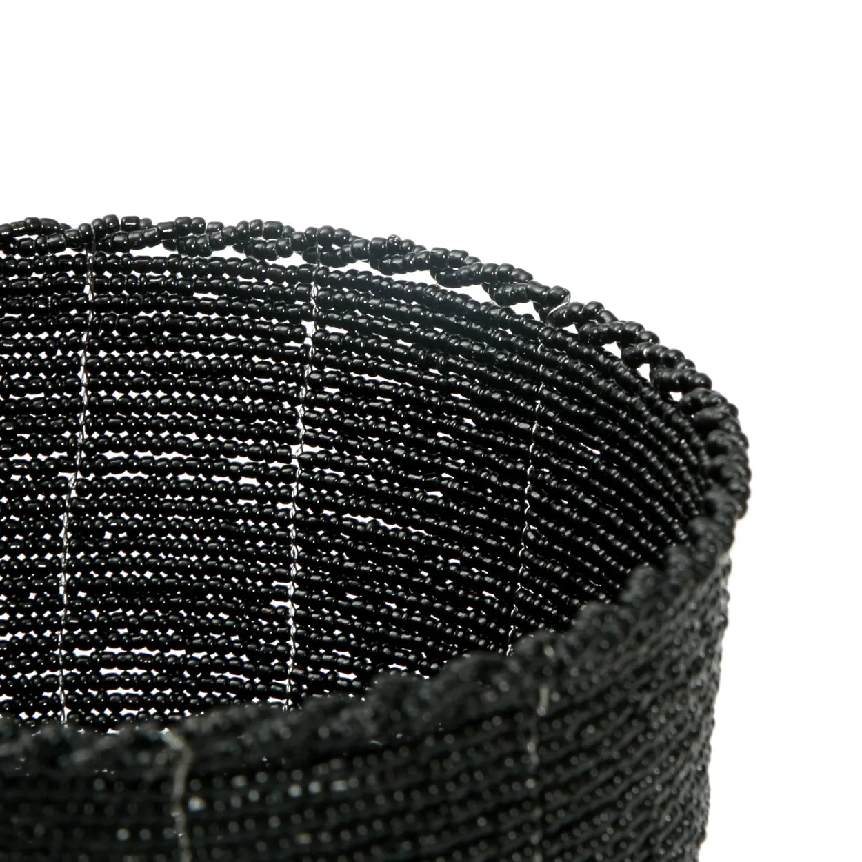 Bonbonnière en perles de rocaille noires 13 cm, vue 4
