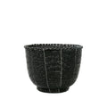 Bonbonnière en perles de rocaille noires 13 cm