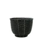 Bonbonnière en perles de rocaille noires 13 cm