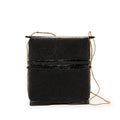 Coffret en perles de rocaille noires et bambou 25 cm