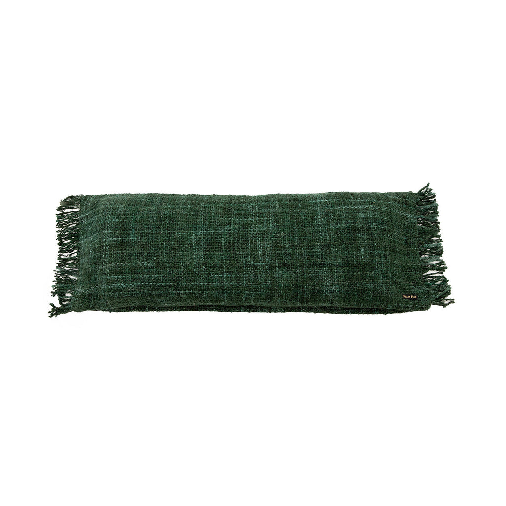 Housse de coussin Oh My Gee en coton vert sapin 35x100 cm
