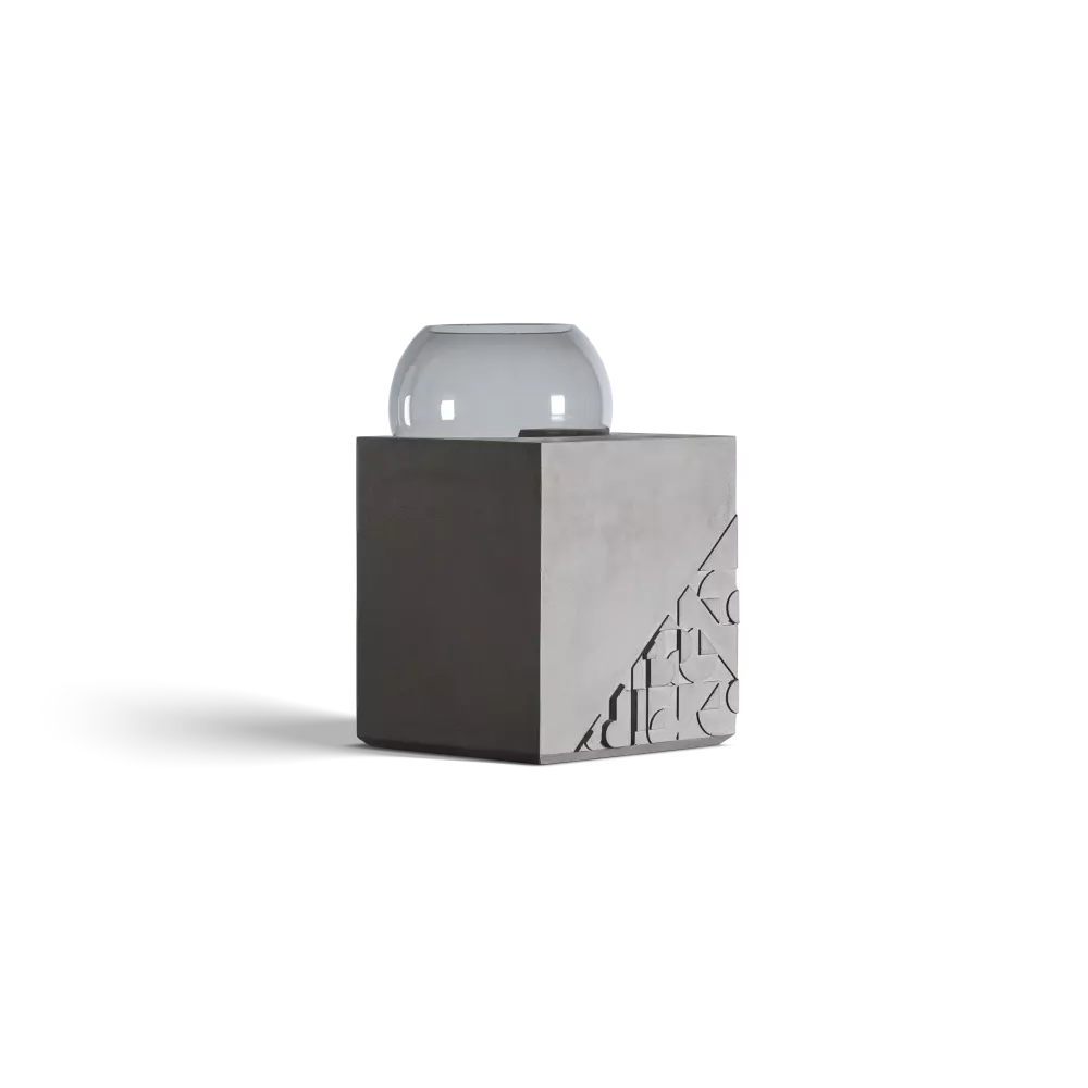 Table d'appoint en béton Curb gris naturel en situation 1