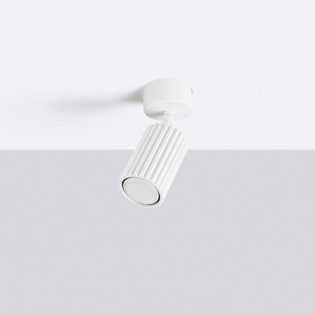 Plafonnier Karbon 1 aluminium blanc GU10 vue de profil