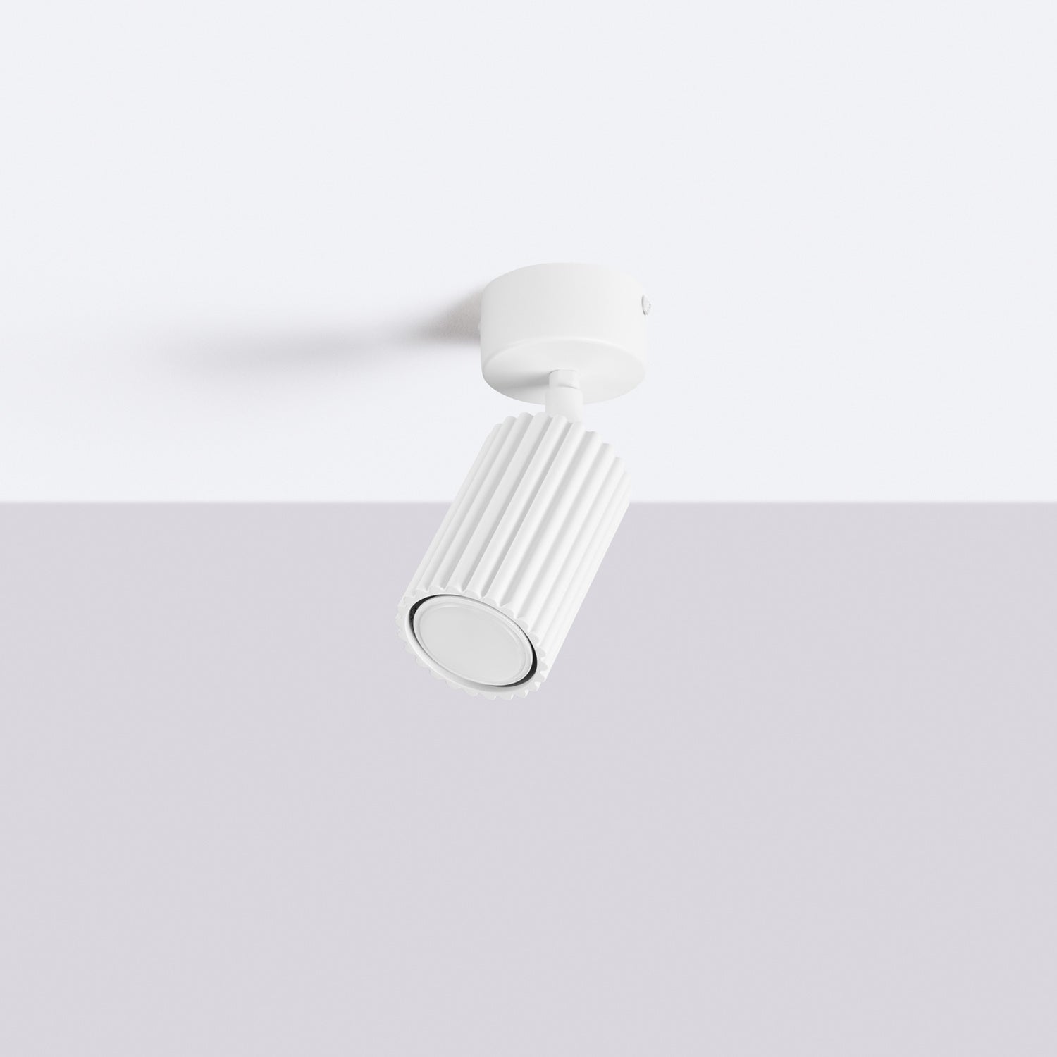 Plafonnier Karbon 1 aluminium blanc GU10 vue de profil