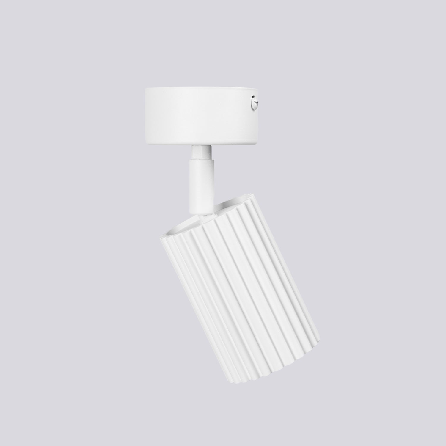 Plafonnier Karbon 1 aluminium blanc GU10 détail des cannelures