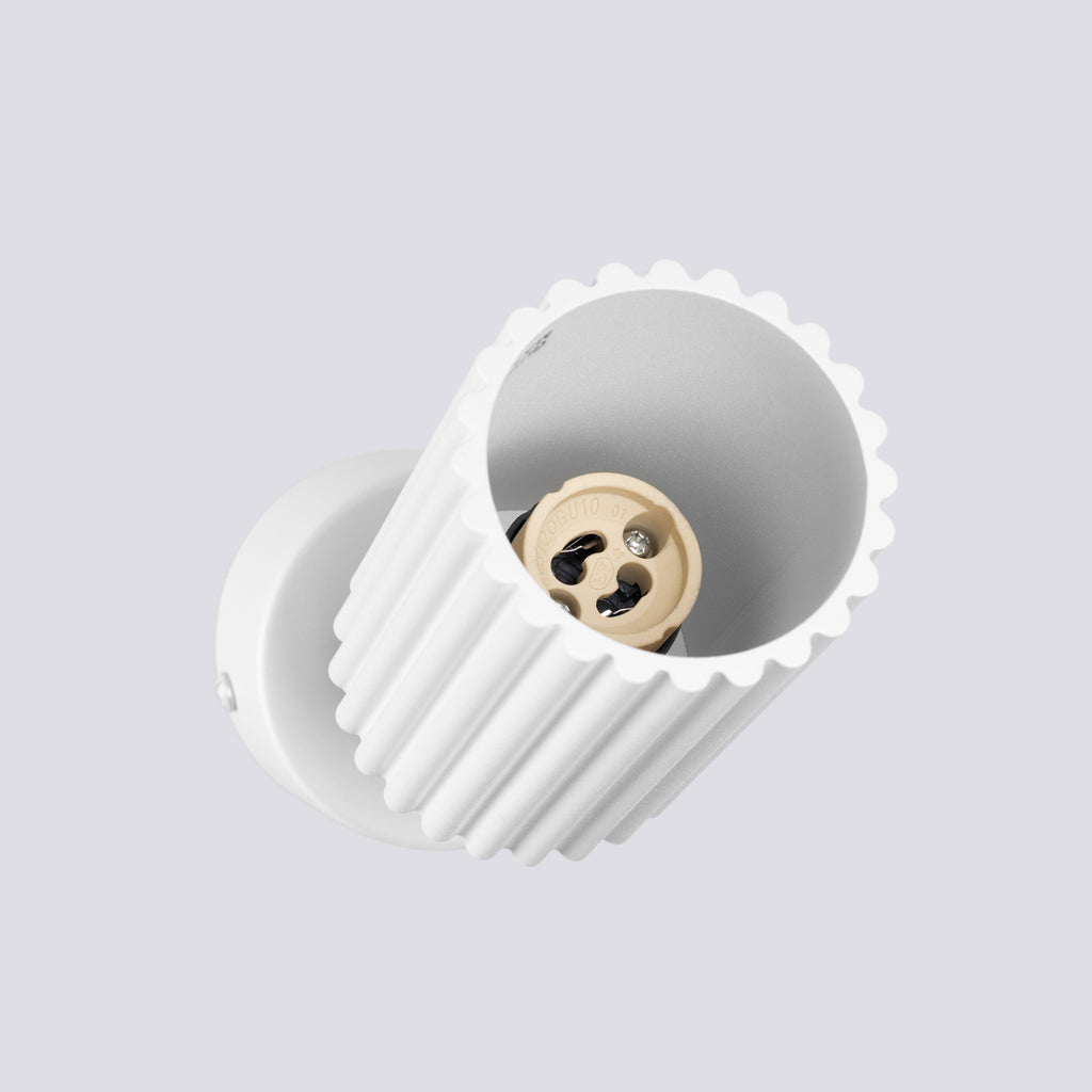 Plafonnier Karbon 1 aluminium blanc GU10 tête orientée