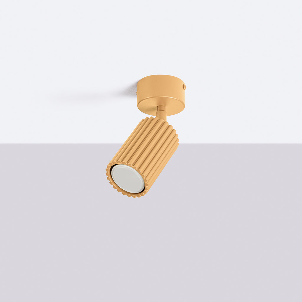 Plafonnier Karbon 1 aluminium doré GU10 vue de profil