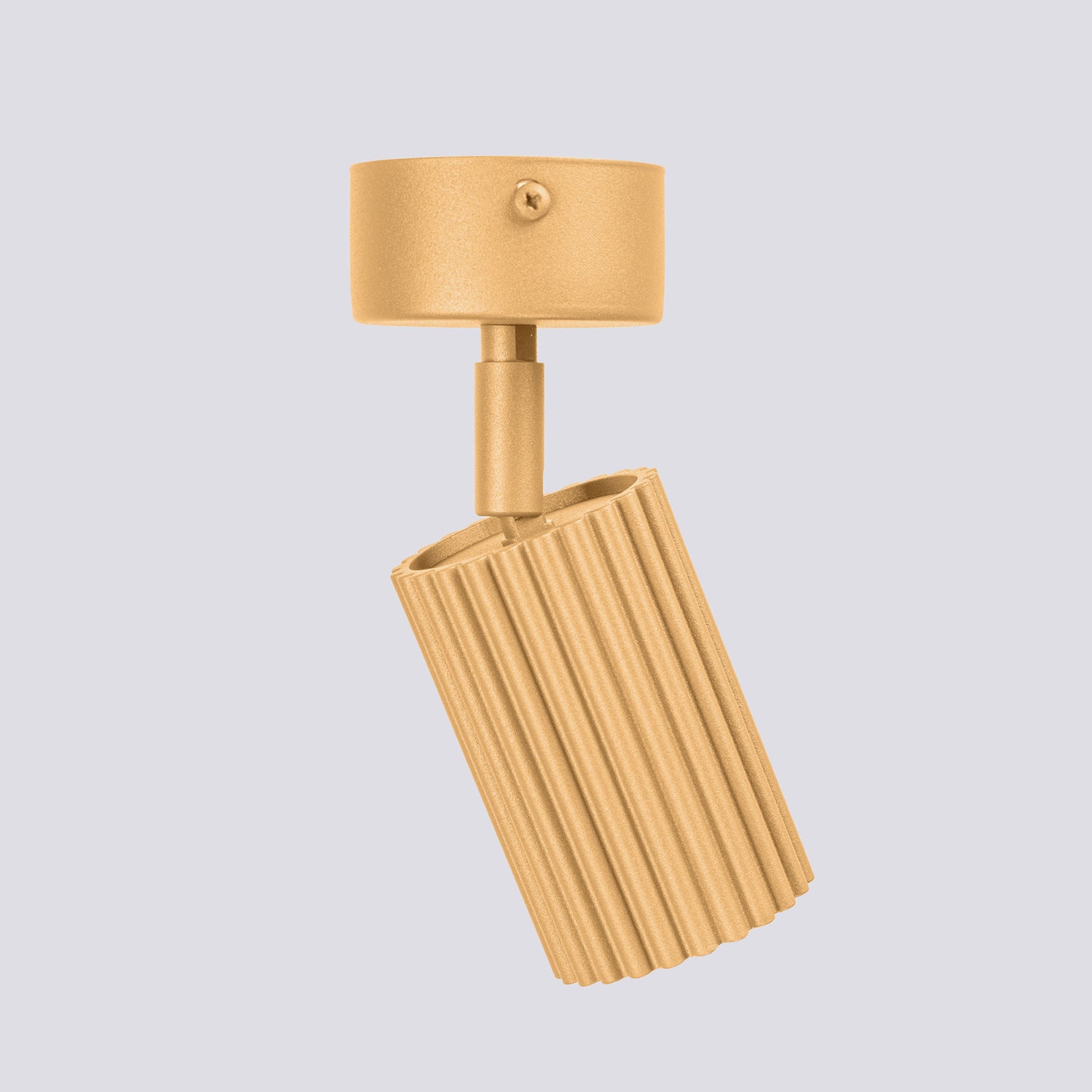 Plafonnier Karbon 1 aluminium doré GU10 détail des cannelures