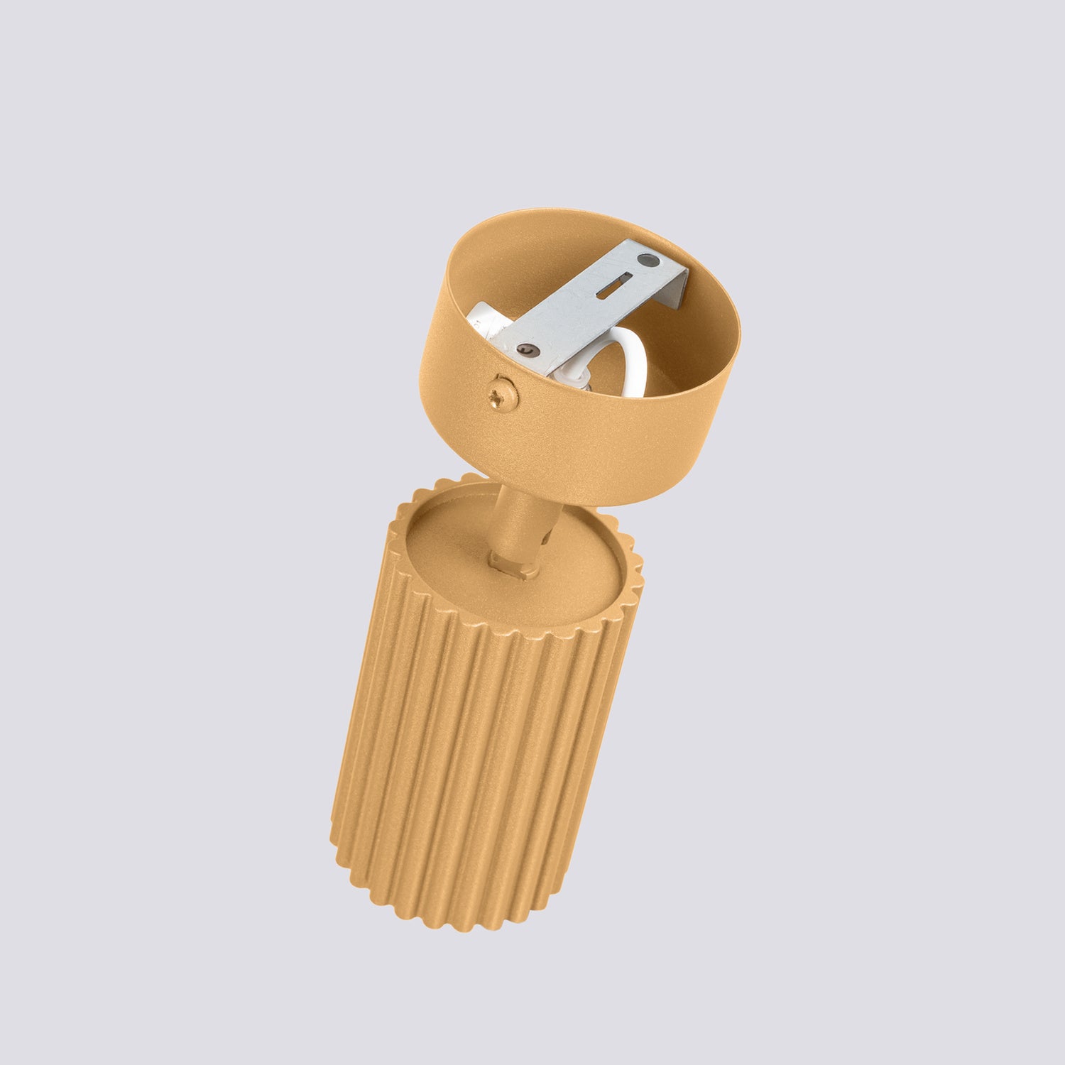 Plafonnier Karbon 1 aluminium doré GU10 vue rapprochée