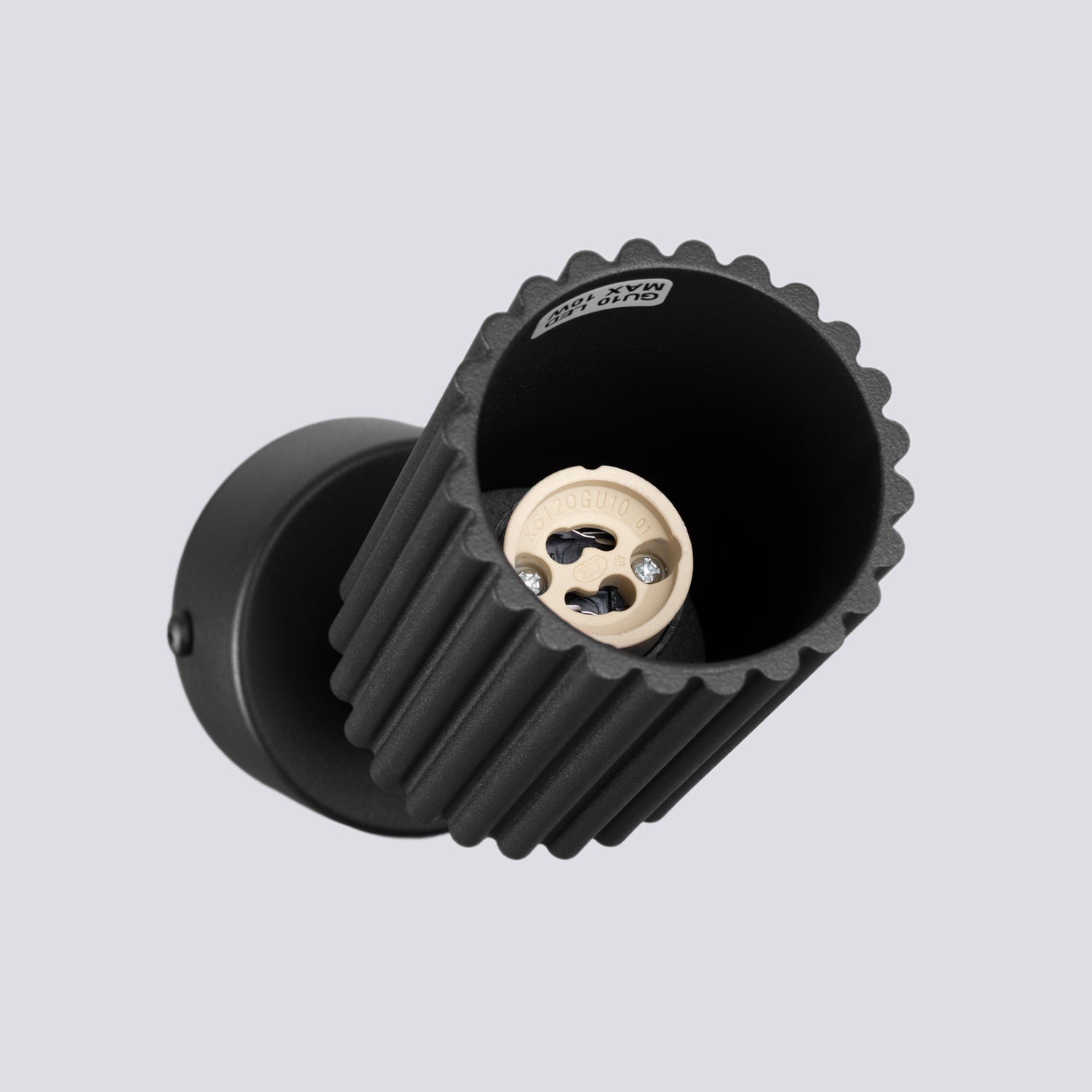 Plafonnier Karbon 1 aluminium noir GU10 tête orientée
