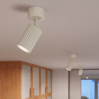 Plafonnier Karbon 1 aluminium beige GU10 vue de profil