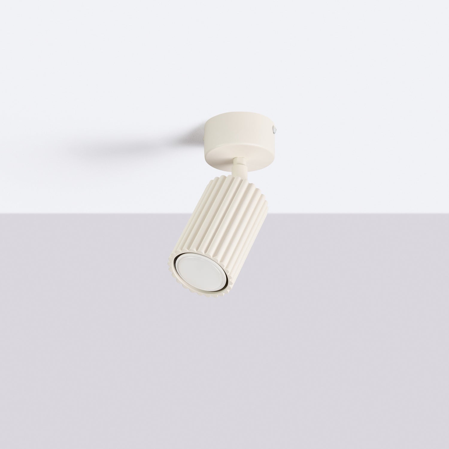 Plafonnier Karbon 1 aluminium beige GU10 vue de profil