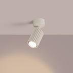 Plafonnier Karbon 1 aluminium beige GU10 vue de trois quarts