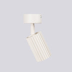 Plafonnier Karbon 1 aluminium beige GU10 détail des cannelures
