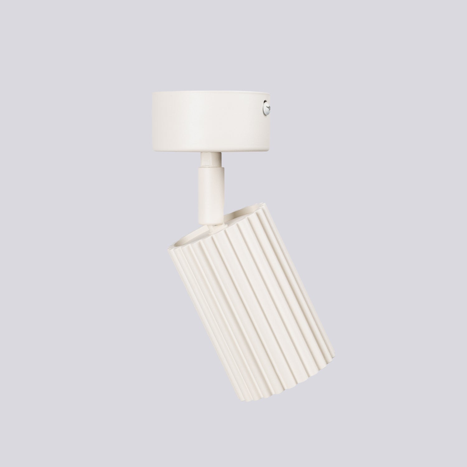 Plafonnier Karbon 1 aluminium beige GU10 détail des cannelures
