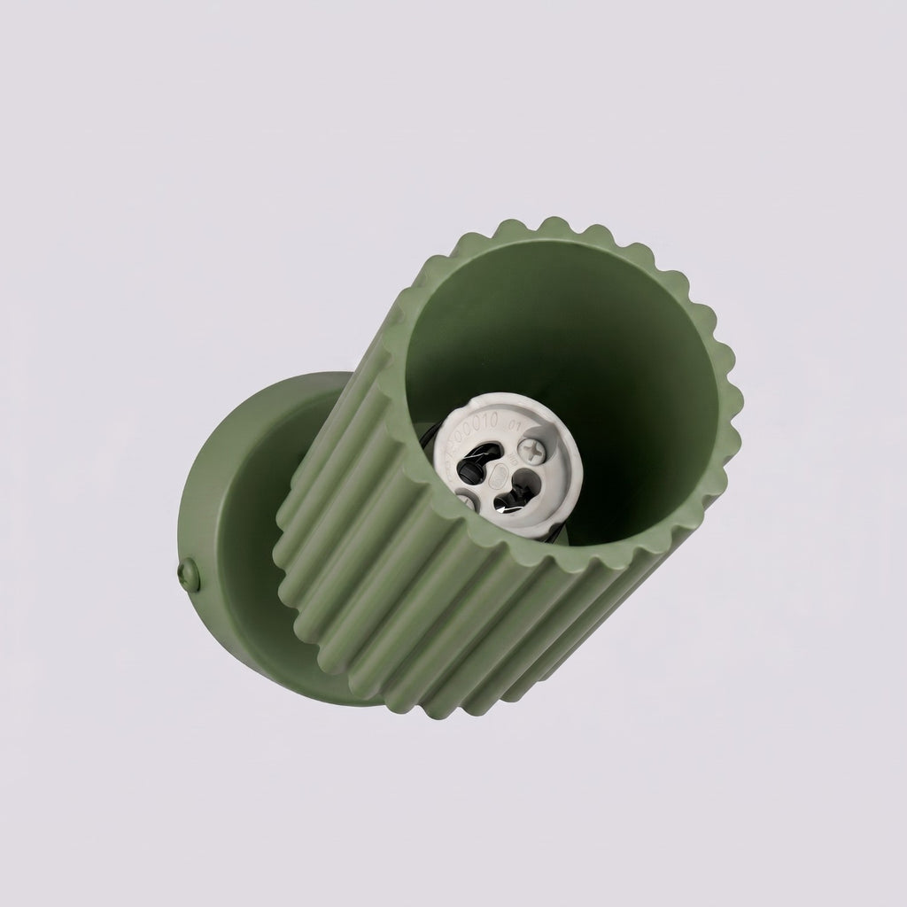 Plafonnier Karbon 1 aluminium vert olive GU10 tête orientée