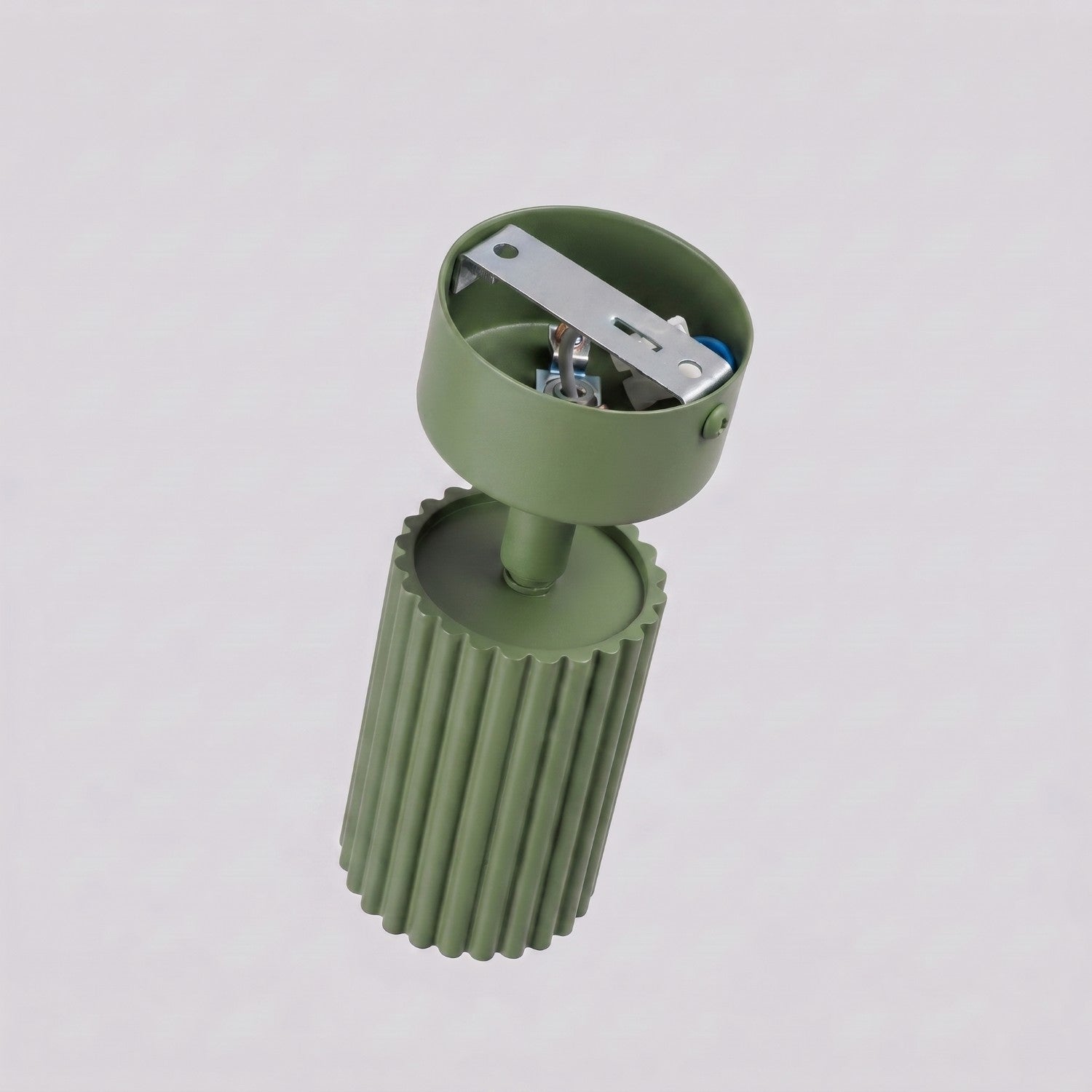 Plafonnier Karbon 1 aluminium vert olive GU10 vue rapprochée