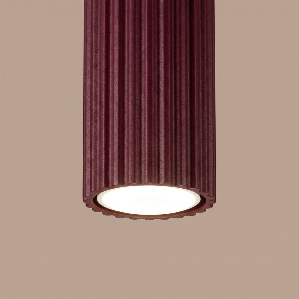 Plafonnier Karbon 10 aluminium bordeaux GU10 en situation