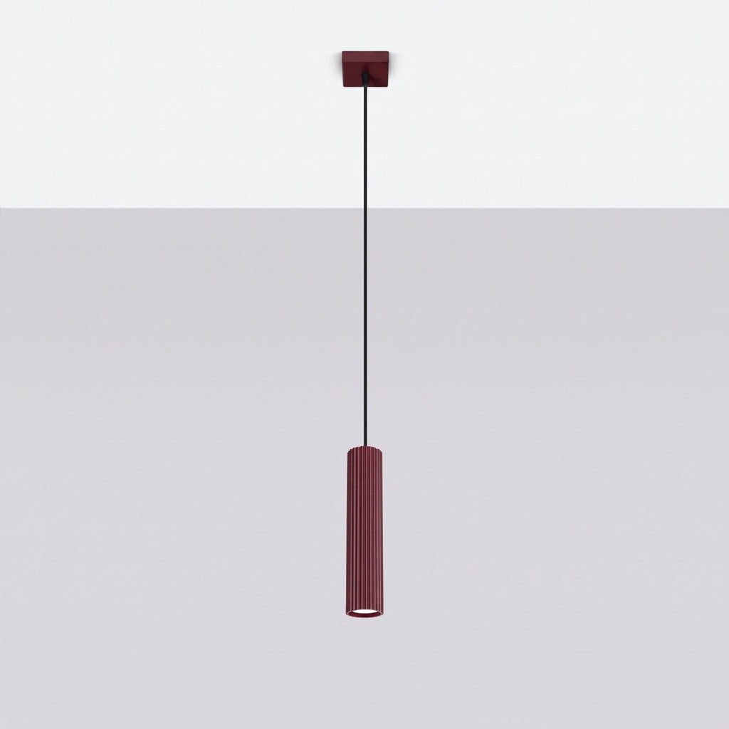 Suspension Karbon 1 lumière aluminium bordeaux GU10 vue de profil