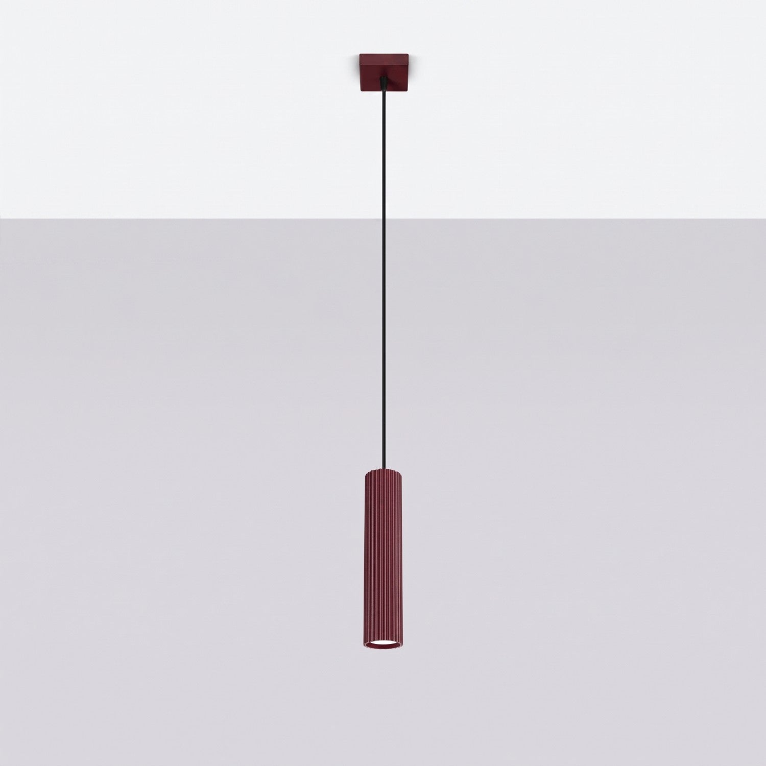 Suspension Karbon 1 lumière aluminium bordeaux GU10 vue de profil