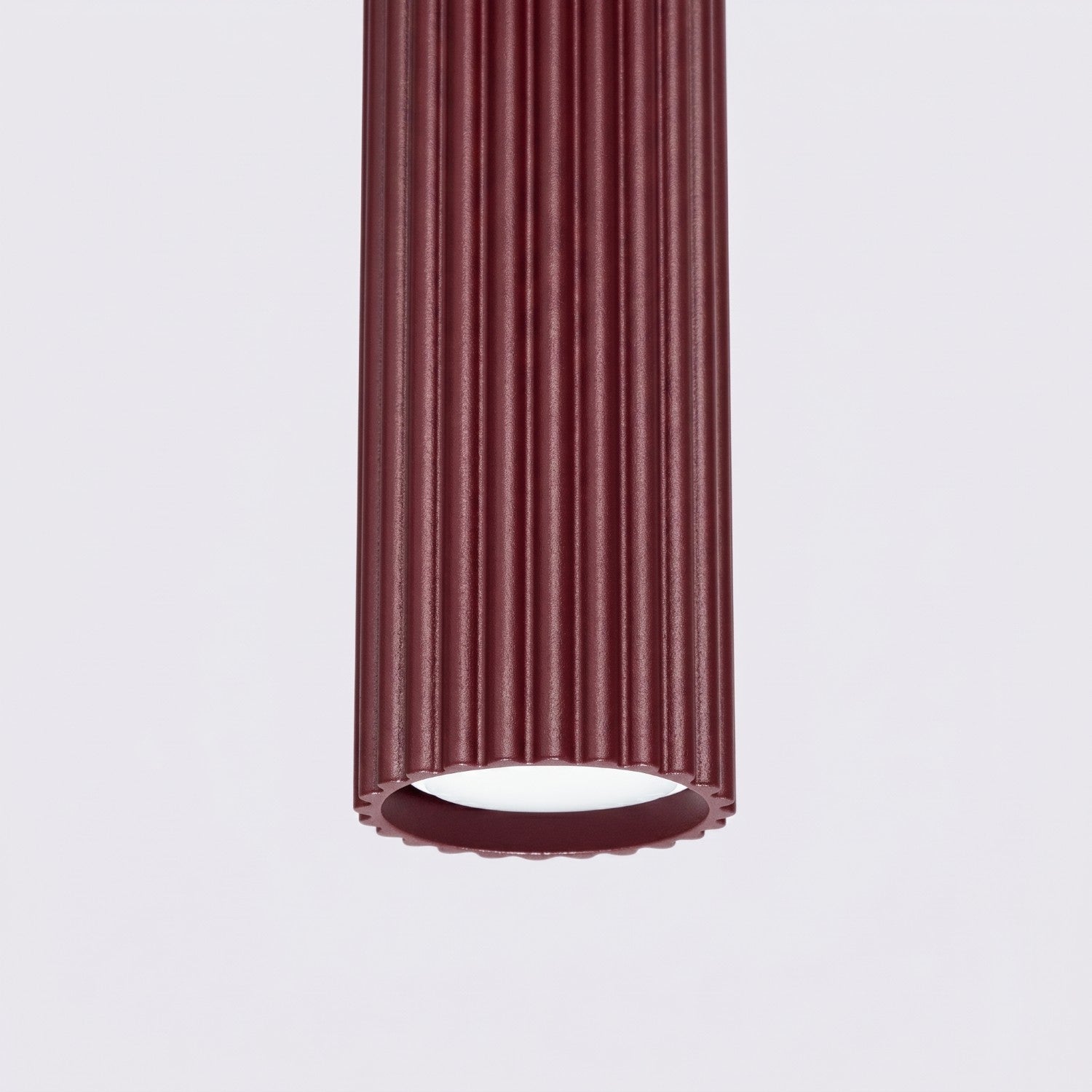 Suspension Karbon 1 lumière aluminium bordeaux GU10 détail des cannelures