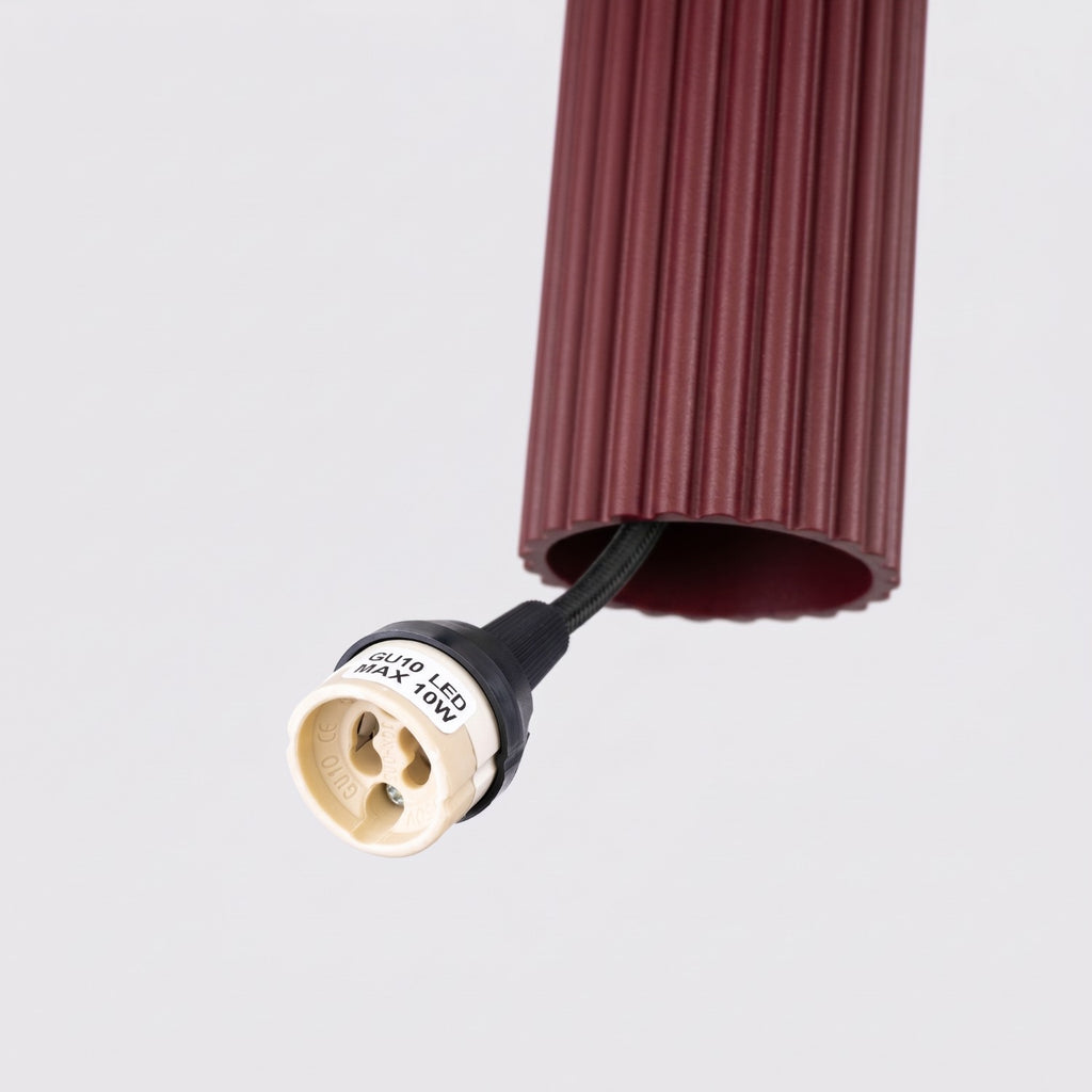 Suspension Karbon 1 lumière aluminium bordeaux GU10 ambiance