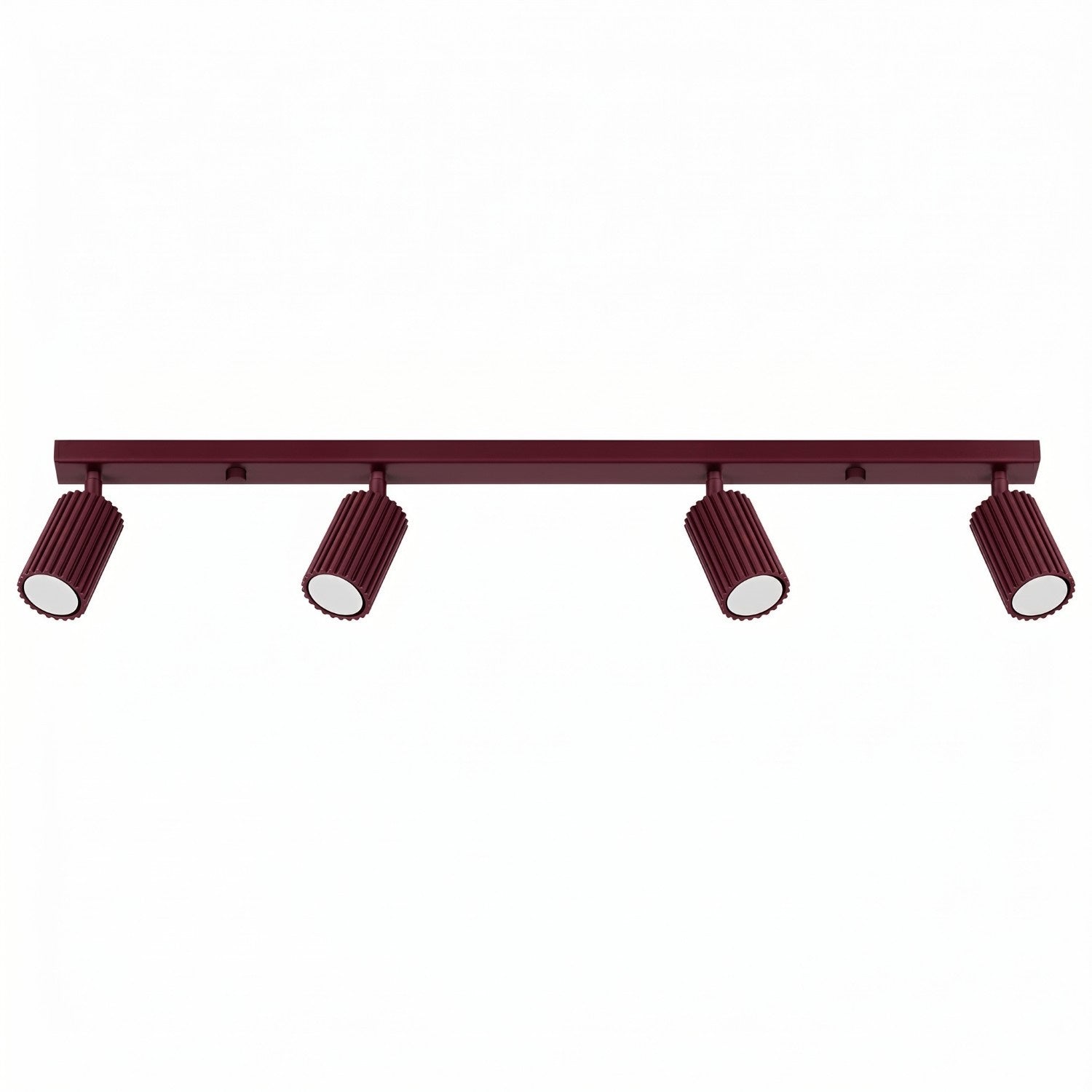 Plafonnier Karbon rampe 4 spots aluminium bordeaux GU10