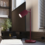 Plafonnier Karbon rampe 4 spots aluminium bordeaux GU10 vue de trois quarts
