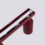Plafonnier Karbon rampe 4 spots aluminium bordeaux GU10 en situation