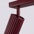 Plafonnier Karbon rampe 4 spots aluminium bordeaux GU10 ambiance