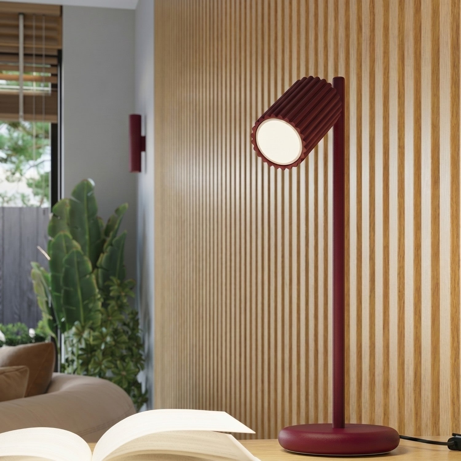 Applique murale Karbon 20 haut et bas aluminium bordeaux GU10 détail