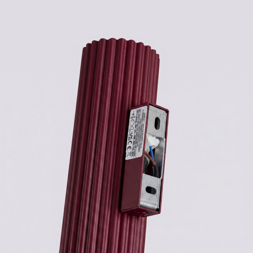 Applique murale Karbon 20 haut et bas aluminium bordeaux GU10 tête orientée