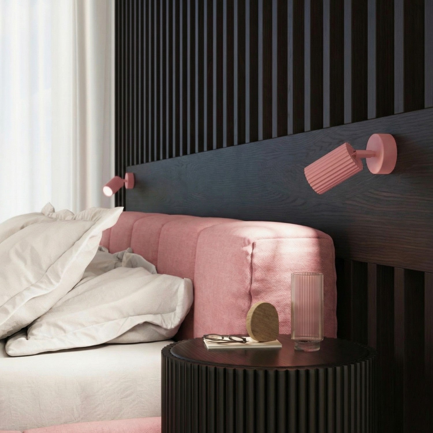 Plafonnier Karbon 10 aluminium rose GU10 détail