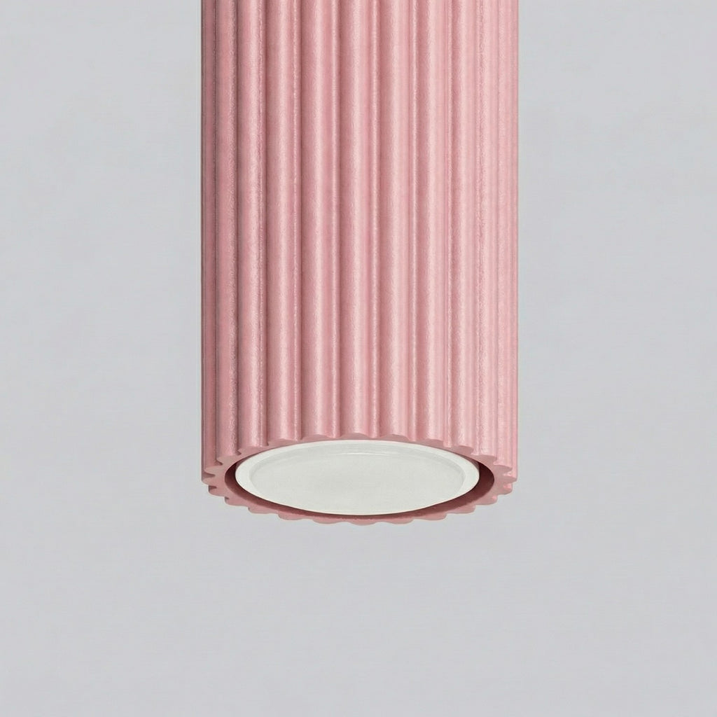 Plafonnier Karbon 10 aluminium rose GU10 en situation