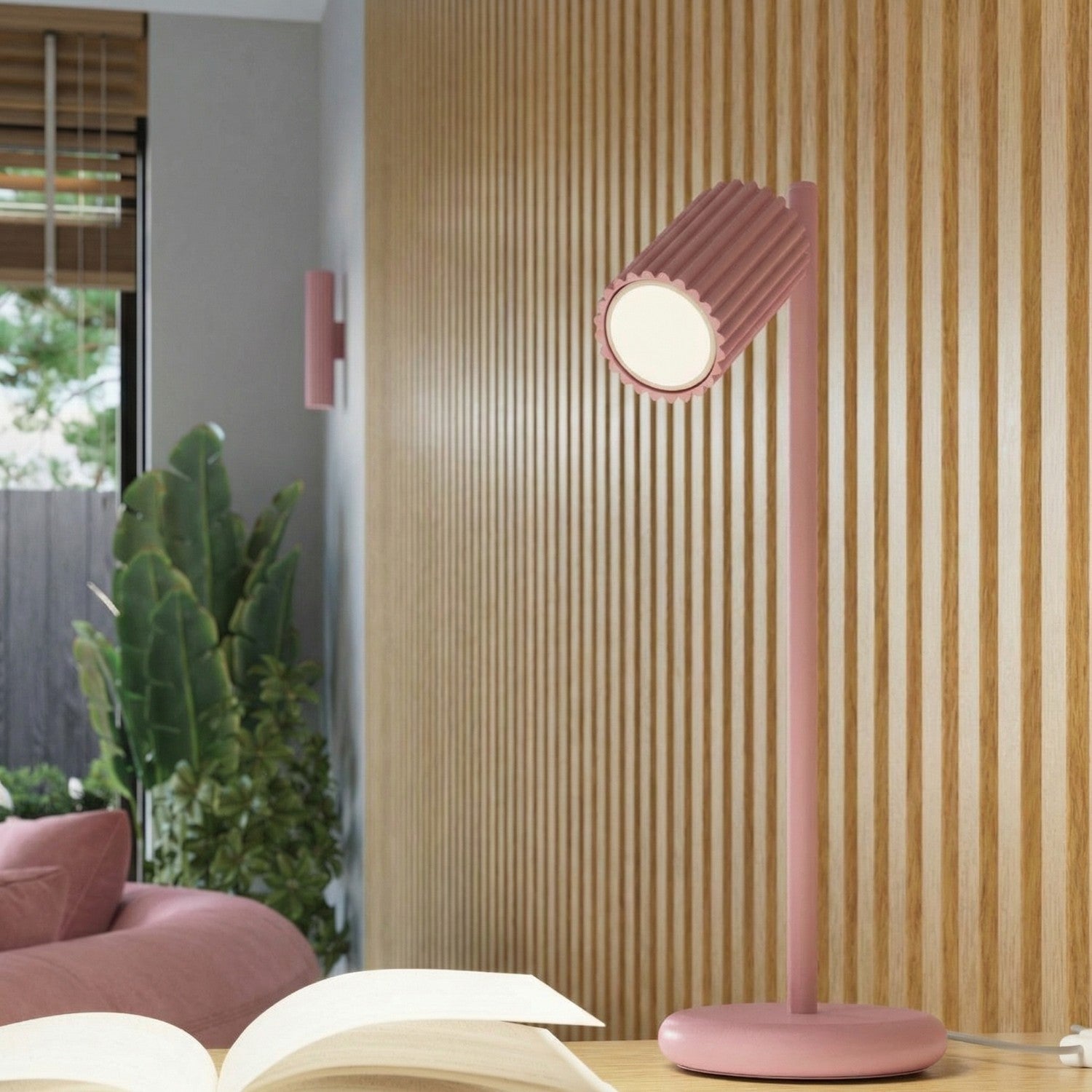 Suspension Karbon 1 lumière aluminium rose GU10 en situation