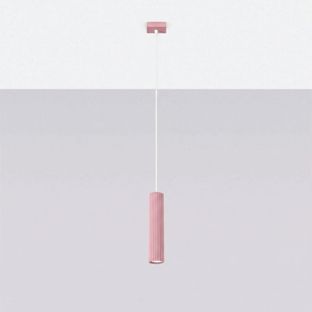 Suspension Karbon 1 lumière aluminium rose GU10 vue de profil