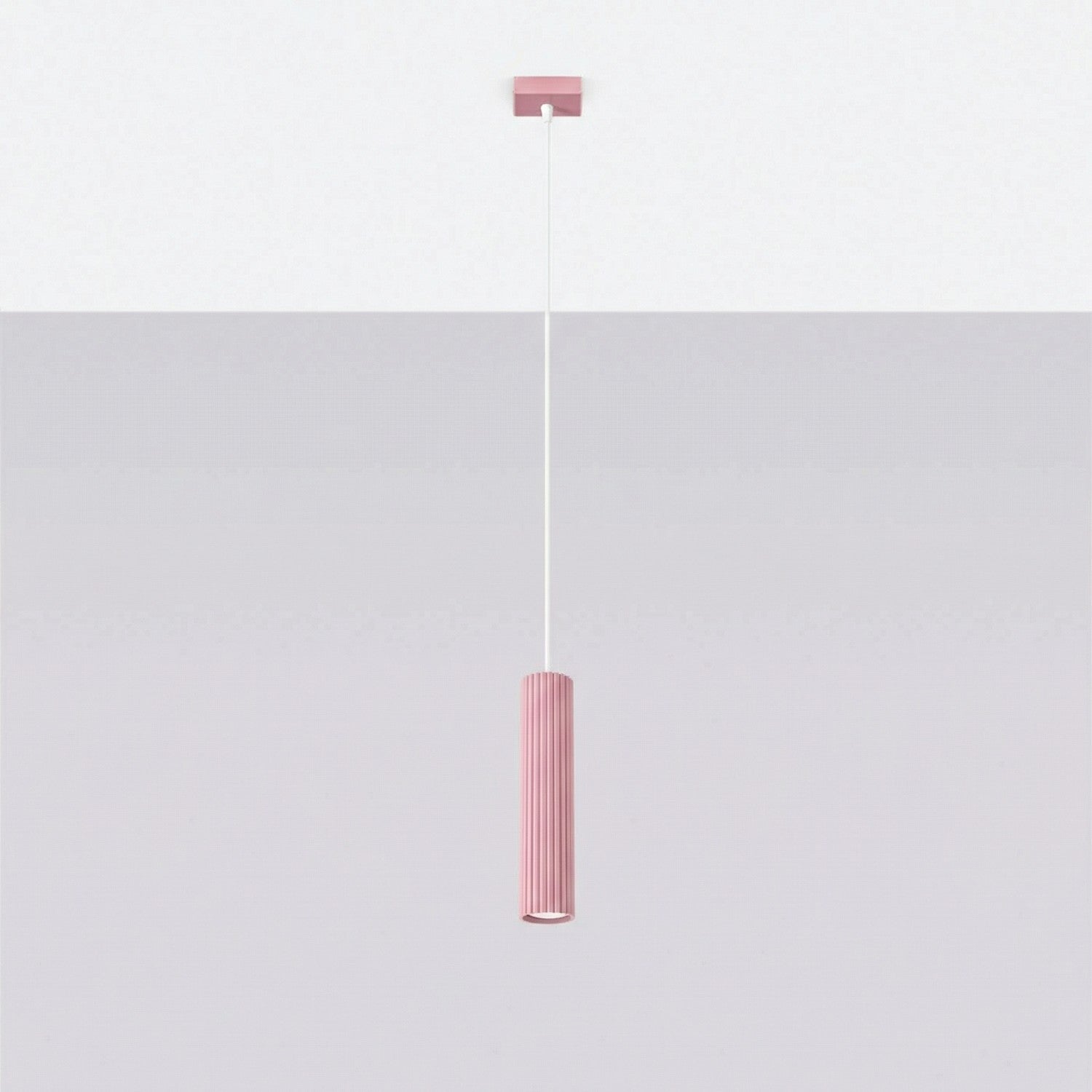 Suspension Karbon 1 lumière aluminium rose GU10 vue de profil