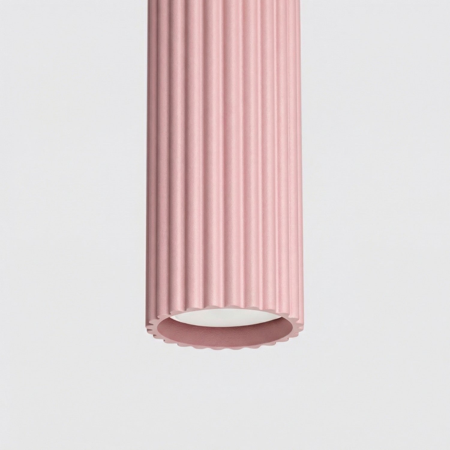 Suspension Karbon 1 lumière aluminium rose GU10 détail des cannelures