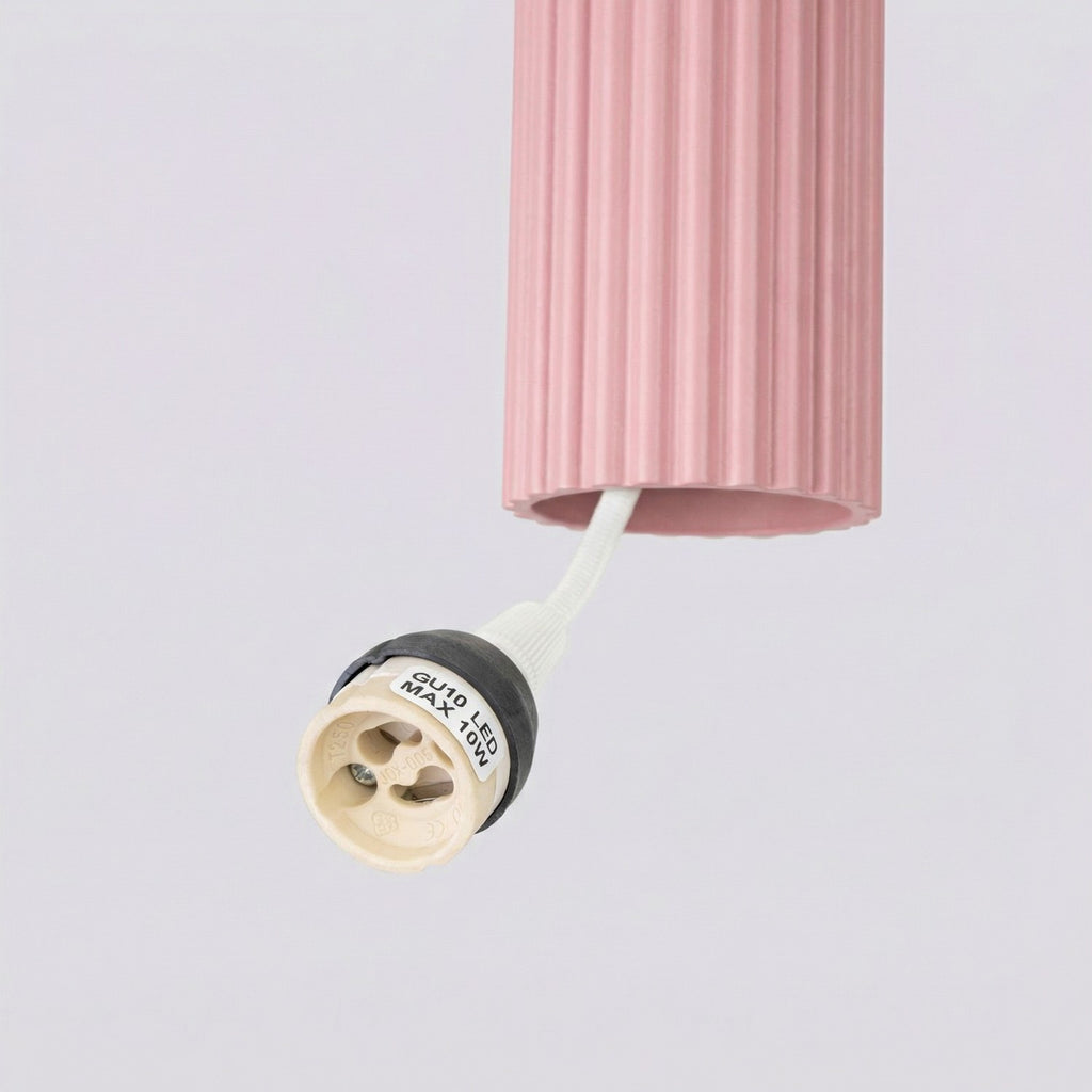 Suspension Karbon 1 lumière aluminium rose GU10 tête orientée