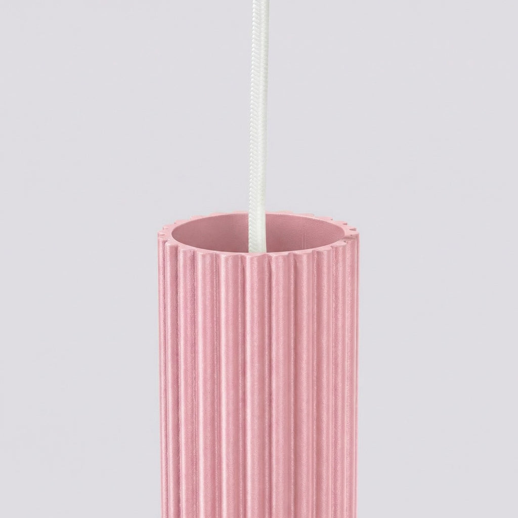 Suspension Karbon 1 lumière aluminium rose GU10 vue rapprochée