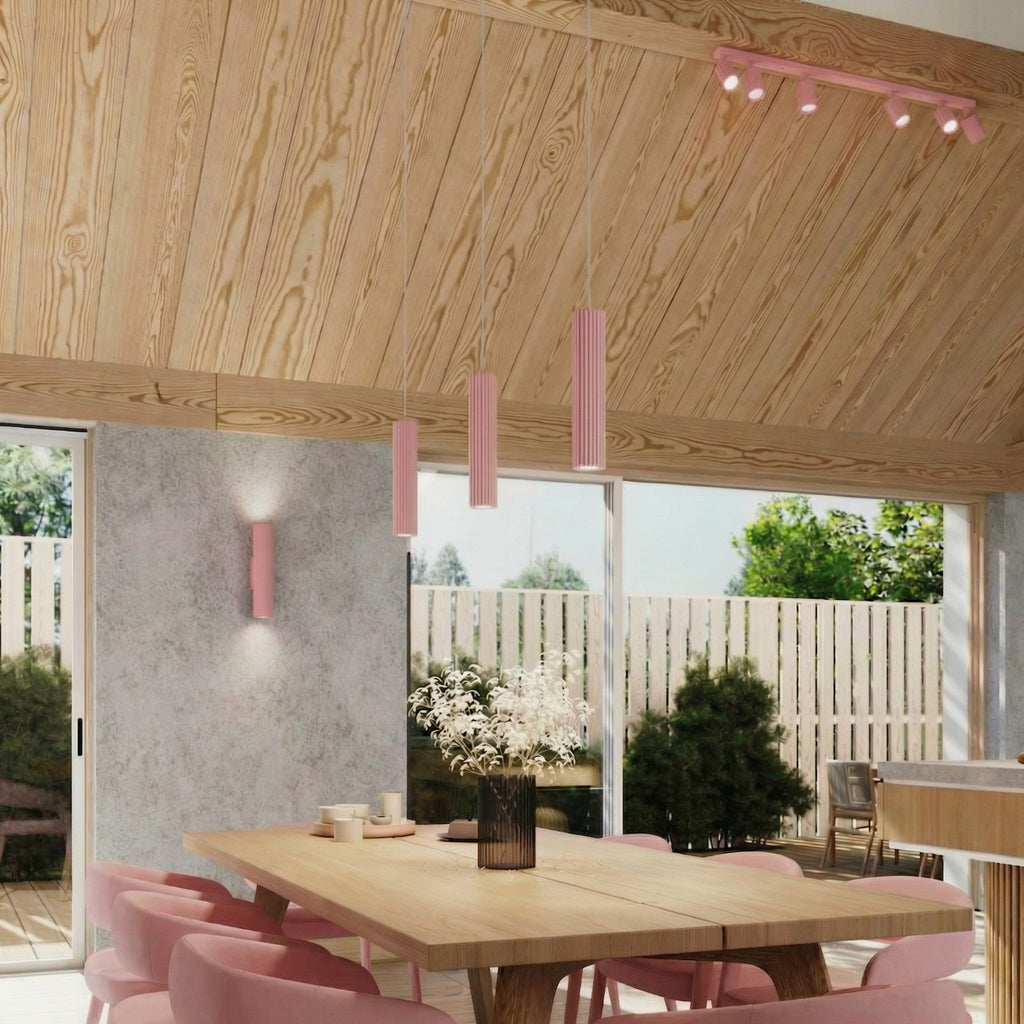 Applique murale Karbon 20 haut et bas aluminium rose GU10 vue de dessous