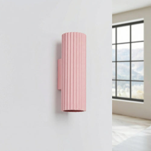 Applique murale Karbon 20 haut et bas aluminium rose GU10 vue de profil